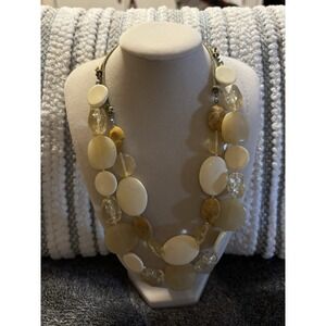 Double Layered Acrylic Necklace Sugar Cookie Colors Boho Retro Glamor